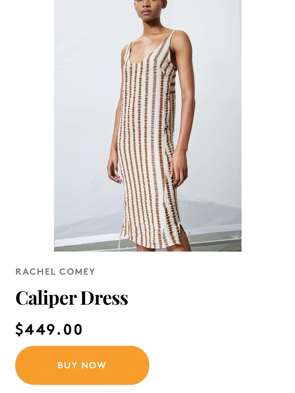 RACHEL COMEY Cream and Brown Striped Caliper Slip Dress - Picture 4 of 13